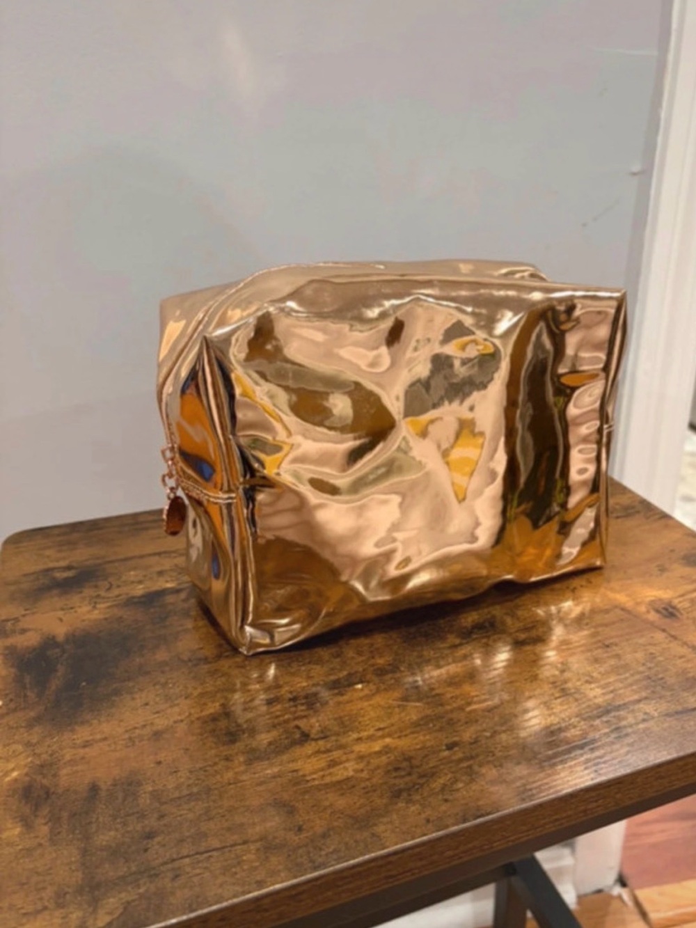 Tula Metallic Rose Gold Cosmetic Pouch
